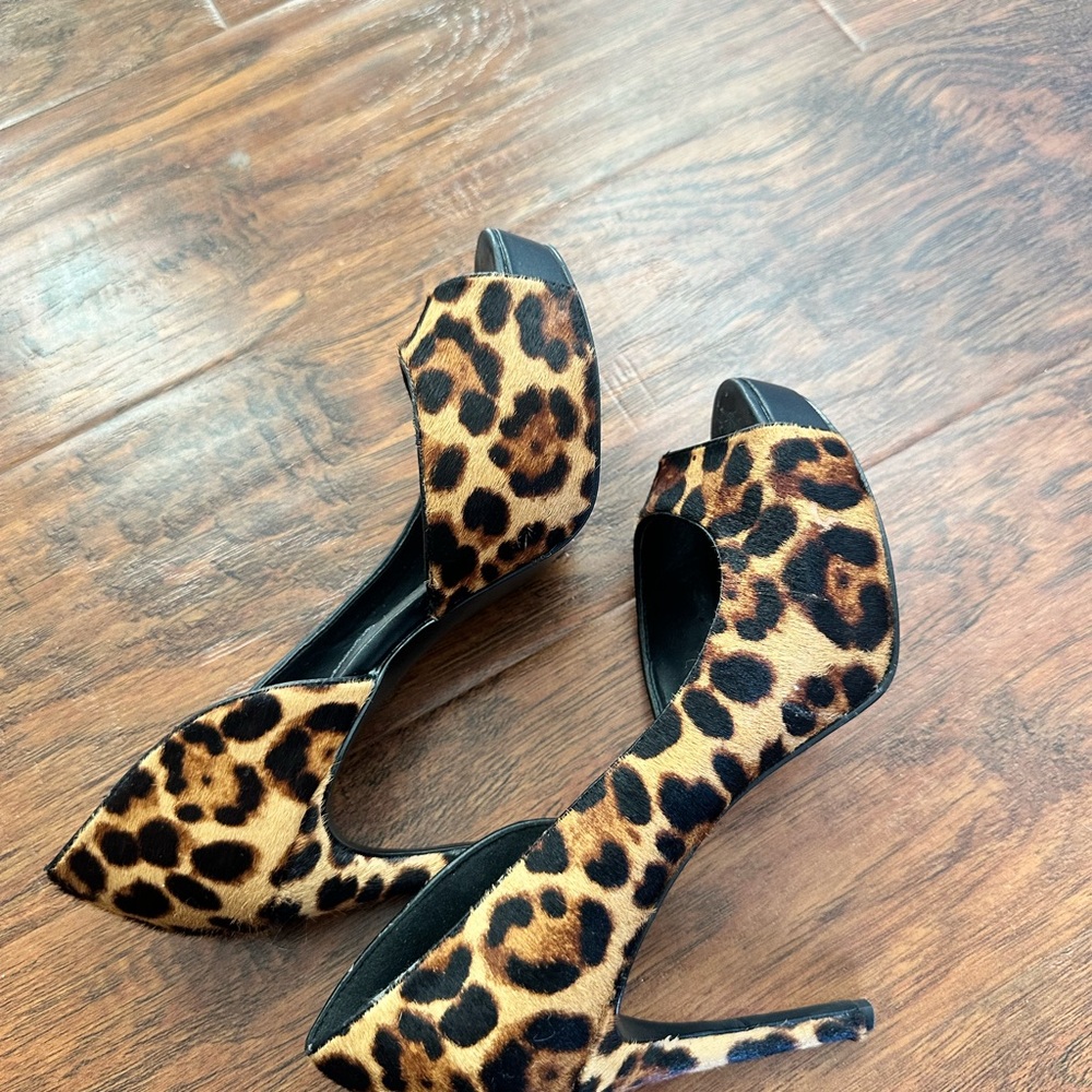 Nine West animal print platform heels